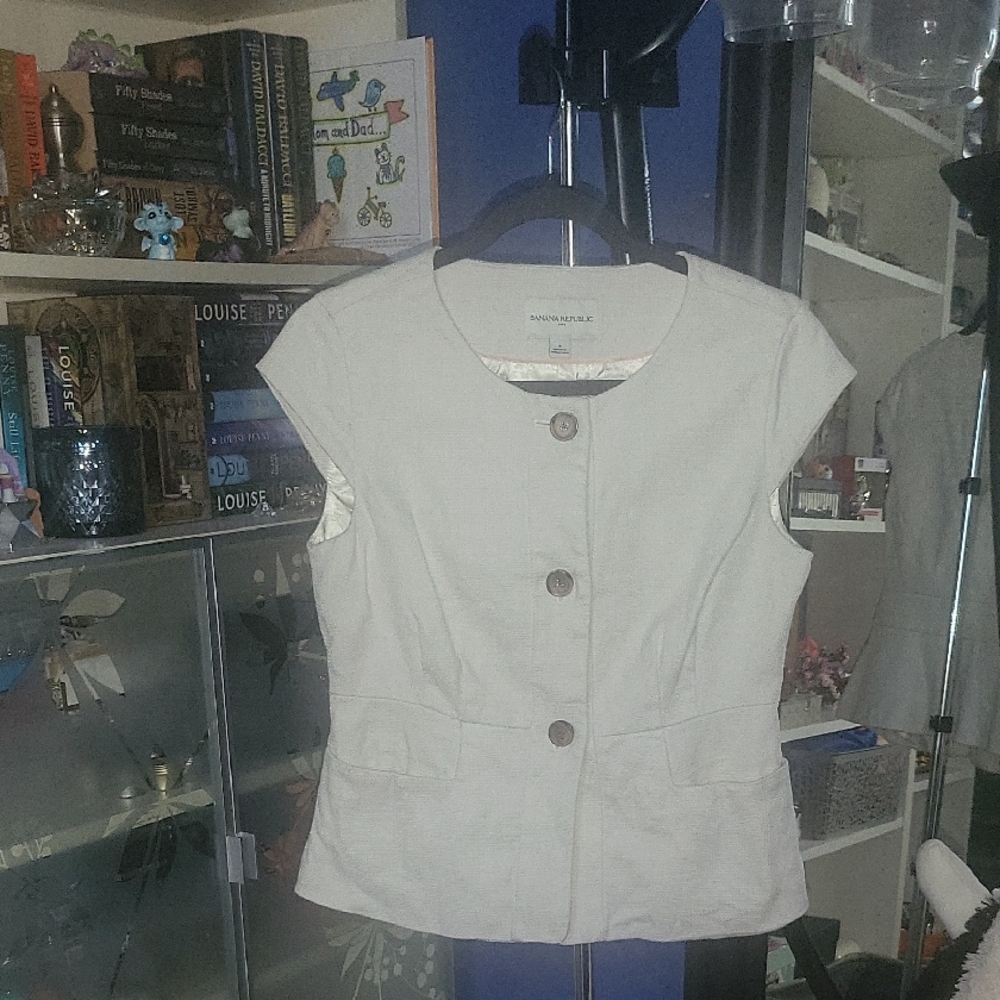 Banana Republic Off White/ White Vest